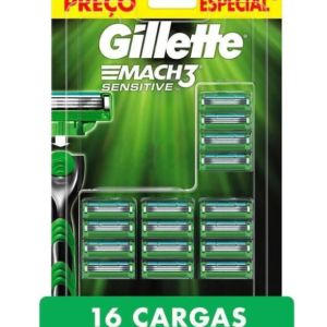 Carga para Aparelho de Barbear Gillette Mach3 Sensitive 16 unidades